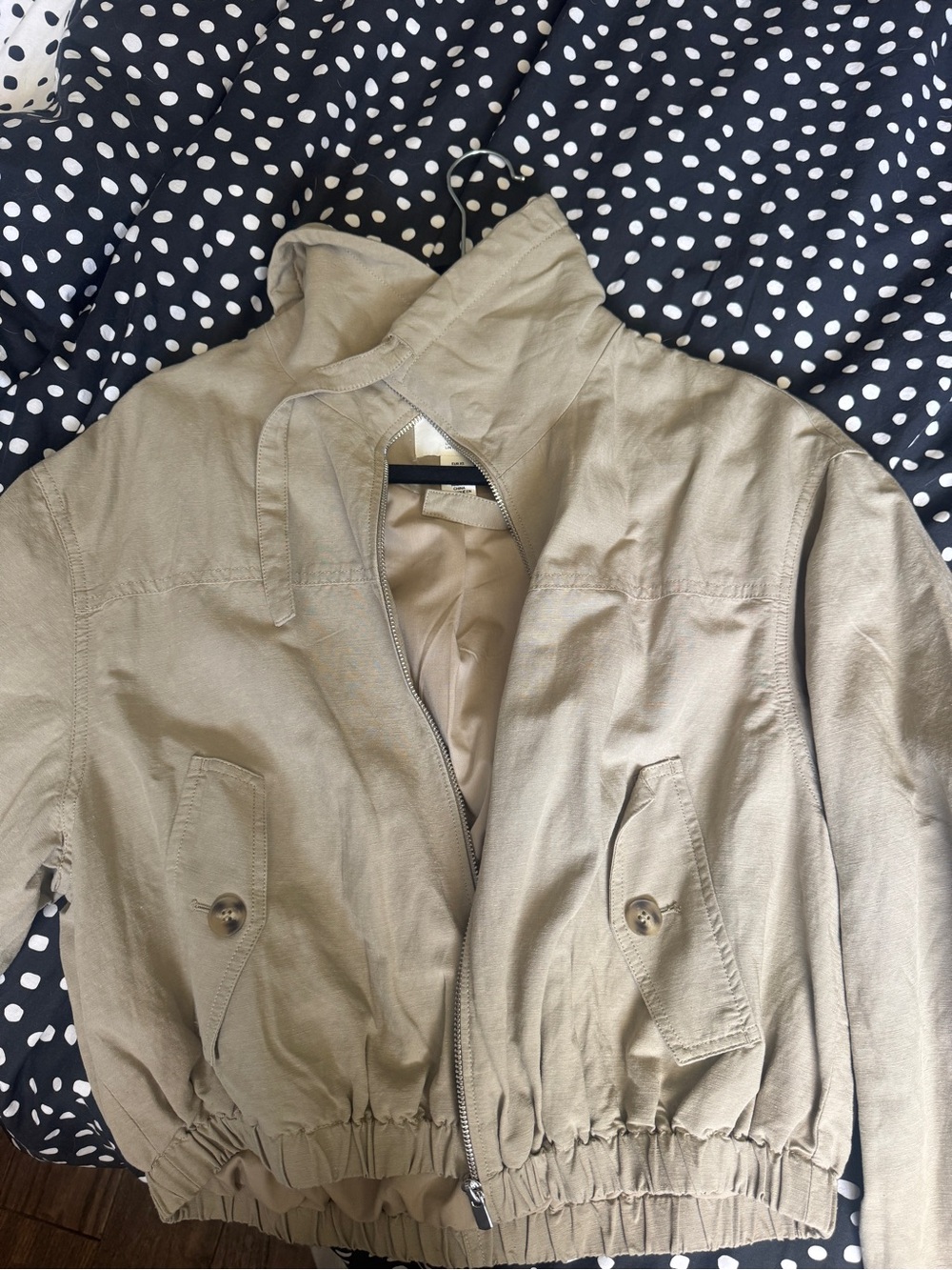 H&M Khaki Utility Zip-Up Jacket
